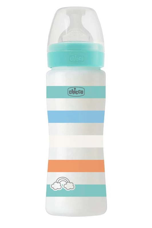 CHICCO - WELL BEING Πλαστικό Μπιμπερό ΘΣ 4m+ (Boy) - 330ml